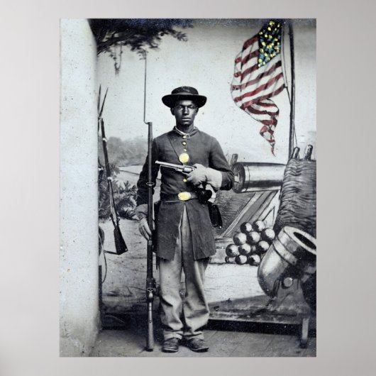 Black Union Soldier, jaren 1860 Poster (Voorkant)