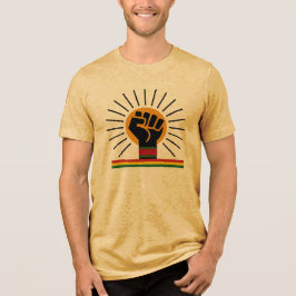 Black Unity Power Fist Rising Sun Tee Tri-Blend Shirt