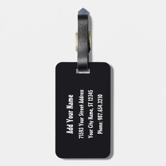 Black Unkempt Kitten GabiGabi Bagagelabel (Achterkant verticaal)