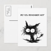 Black Unkempt Kitten GabiGabi Briefkaart (Voorkant / Achterkant)