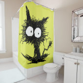 Black Unkempt Kitten GabiGabi Douchegordijn (In situ)