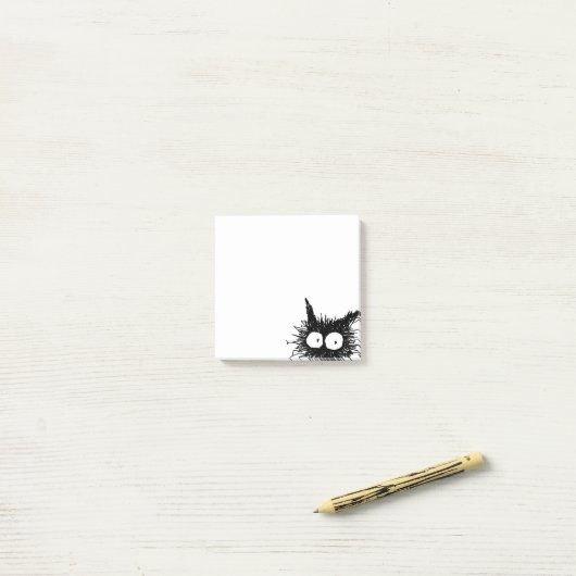 Black Unkempt Kitten GabiGabi Post-it® Notes (Op bureau)