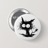 Black Unkempt Kitten GabiGabi Ronde Button 5,7 Cm (Voorkant /achterkant)