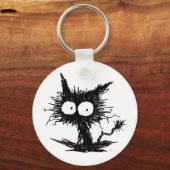 Black Unkempt Kitten GabiGabi Sleutelhanger (Voorkant)