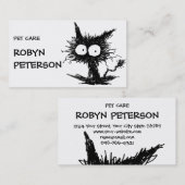 Black Unkempt Kitten GabiGabi Visitekaartje (Voorkant / Achterkant)