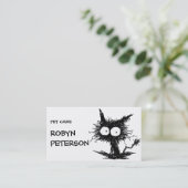 Black Unkempt Kitten GabiGabi Visitekaartje (Staand voorkant)