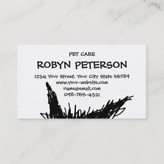 Black Unkempt Kitten GabiGabi Visitekaartje (Achterkant)