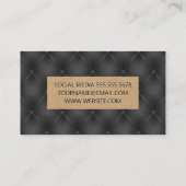 Black Upholstered | Bruin getextureerd Visitekaartje (Achterkant)