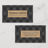 Black Upholstered | Bruin getextureerd Visitekaartje (Voorkant / Achterkant)