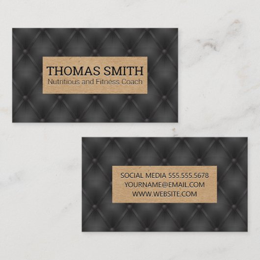 Black Upholstered | Bruin getextureerd Visitekaartje (Voorkant / Achterkant)