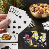 BLACK URBAN BEAUTY ROCK ROLL LEATHER JACKET REBEL POKERKAARTEN (Insitu)