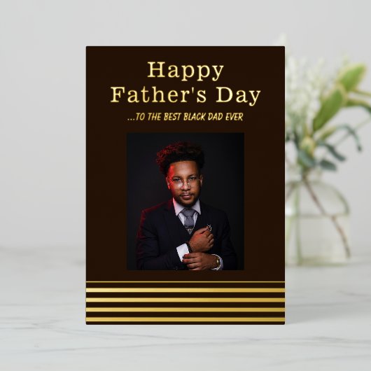 Black Vaderdag Dinner Party Folie Uitnodiging (Staand Voorkant)