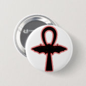 Black Vampire Bat Red Egyptian Gothic Ankh Ronde Button 5,7 Cm (Voorkant /achterkant)