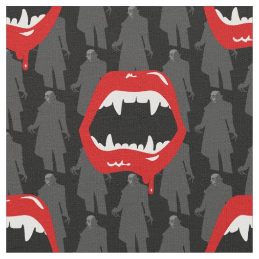 Black Vampire Fangs Nosferatu Spooky Black Stof (Close Up)
