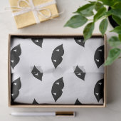 Black Vampire Lips and Teeth on White Decoupage Tissuepapier (Geschenk)