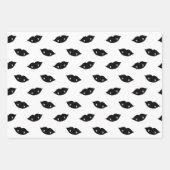 Black Vampire Lips and Teeth on White Inpakpapier Vel (Voorkant)