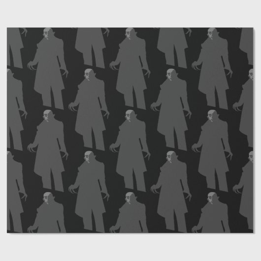 Black Vampire Nosferatu Spooky Black Cadeaupapier (Vlak)