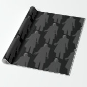 Black Vampire Nosferatu Spooky Black Cadeaupapier (Uitgerold)