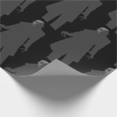 Black Vampire Nosferatu Spooky Black Cadeaupapier (Hoek)