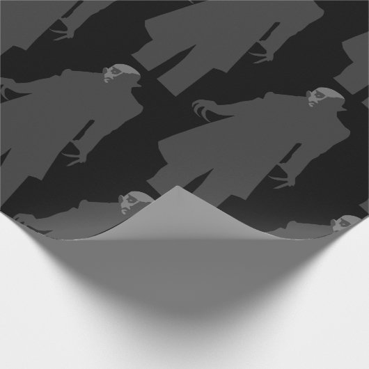 Black Vampire Nosferatu Spooky Black Cadeaupapier (Hoek)