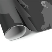 Black Vampire Nosferatu Spooky Black Cadeaupapier (Rol Hoek)