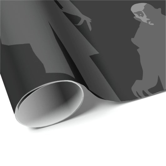 Black Vampire Nosferatu Spooky Black Cadeaupapier (Rol Hoek)