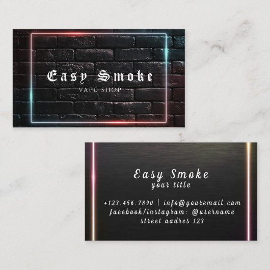Black Vape Shop-Visitekaartje Visitekaartje (Voorkant / Achterkant)