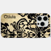 Black Vector Damask gouden iPhone draagtas Case-Mate iPhone Case (Achterkant (horizontaal))