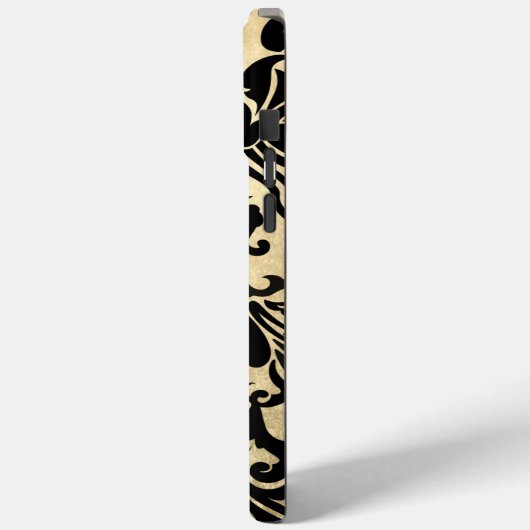 Black Vector Damask gouden iPhone draagtas Case-Mate iPhone Case (Achterkant / Links)