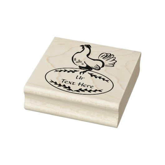 Black Vector Hen Monogram Rubberstempel (Stempel)