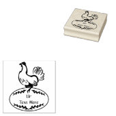 Black Vector Hen Monogram Rubberstempel (Gestempeld)