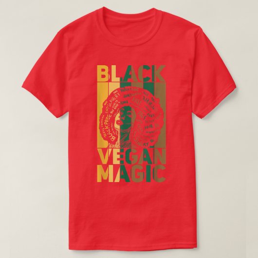 Black Vegan Magic Vegetarian Afro Pride Black Hist T-shirt (Design voorkant)