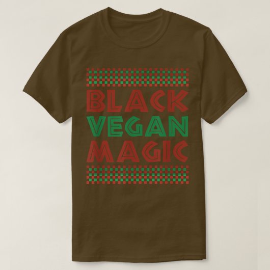 Black Vegan Magic Vegetarian Afro Pride Black Hist T-shirt (Design voorkant)
