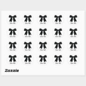 Black Velvet Bow Elegant Posh Verjaardagsfeest Ronde Sticker (Vel)