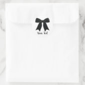Black Velvet Bow Elegant Posh Verjaardagsfeest Ronde Sticker (Tas)