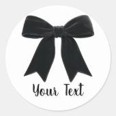 Black Velvet Bow Elegant Posh Verjaardagsfeest Ronde Sticker (Voorkant)