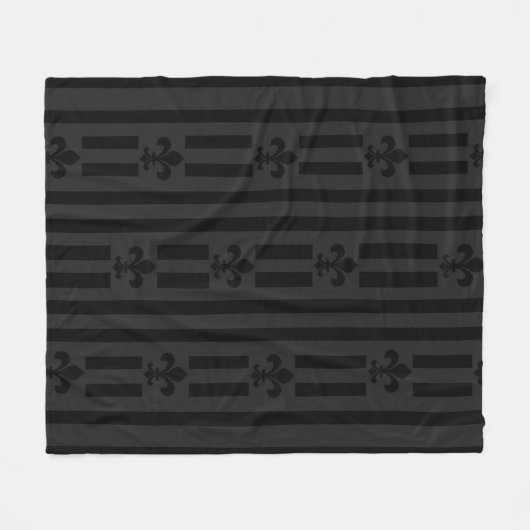 Black Velvet fleur de lis Fleece Blanket (Voorkant (Horizontaal))