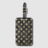 Black Velvet Fleur De Lis Mardi Gras Orleans Bagagelabel (Voorkant (verticaal))