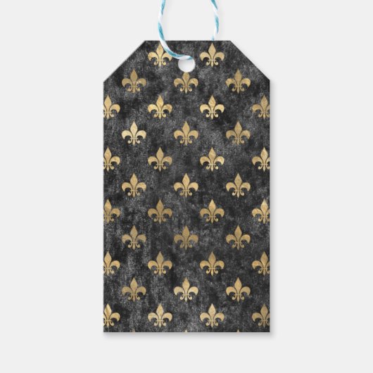 Black Velvet Fleur De Lis Mardi Gras Orleans Cadeaulabel (Voorkant)