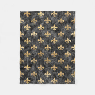 Black Velvet Fleur De Lis Mardi Gras Orleans Fleece Deken