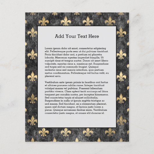 Black Velvet Fleur De Lis Mardi Gras Orleans Flyer (Voorkant)