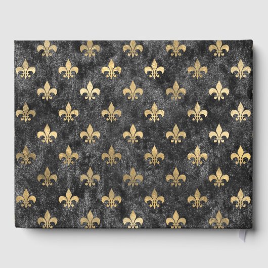 Black Velvet Fleur De Lis Mardi Gras Orleans Gastenboek (Achterkant)