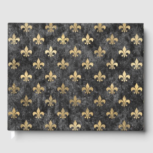 Black Velvet Fleur De Lis Mardi Gras Orleans Gastenboek (Voorkant)