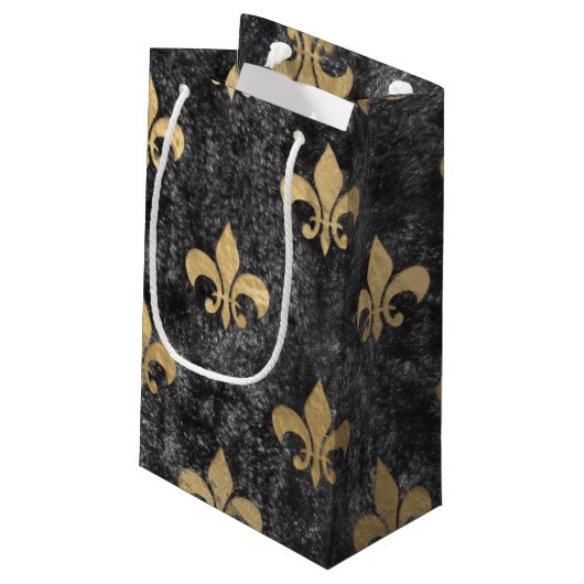 Black Velvet Fleur De Lis Mardi Gras Orleans Klein Cadeauzakje (Achterkant Gekanteld)