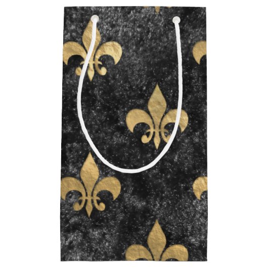 Black Velvet Fleur De Lis Mardi Gras Orleans Klein Cadeauzakje (Voorkant)