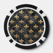 Black Velvet Fleur De Lis Mardi Gras Orleans Poker Chips (Achterkant)