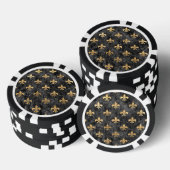 Black Velvet Fleur De Lis Mardi Gras Orleans Poker Chips (Opstapeling)