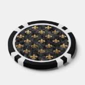 Black Velvet Fleur De Lis Mardi Gras Orleans Poker Chips (Enkel)