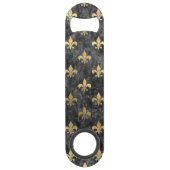 Black Velvet Fleur De Lis Mardi Gras Orleans Speed Flessenopener (Voorkant)