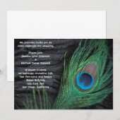 Black Velvet Peacock Wedding Invitation Kaart (Voorkant / Achterkant)